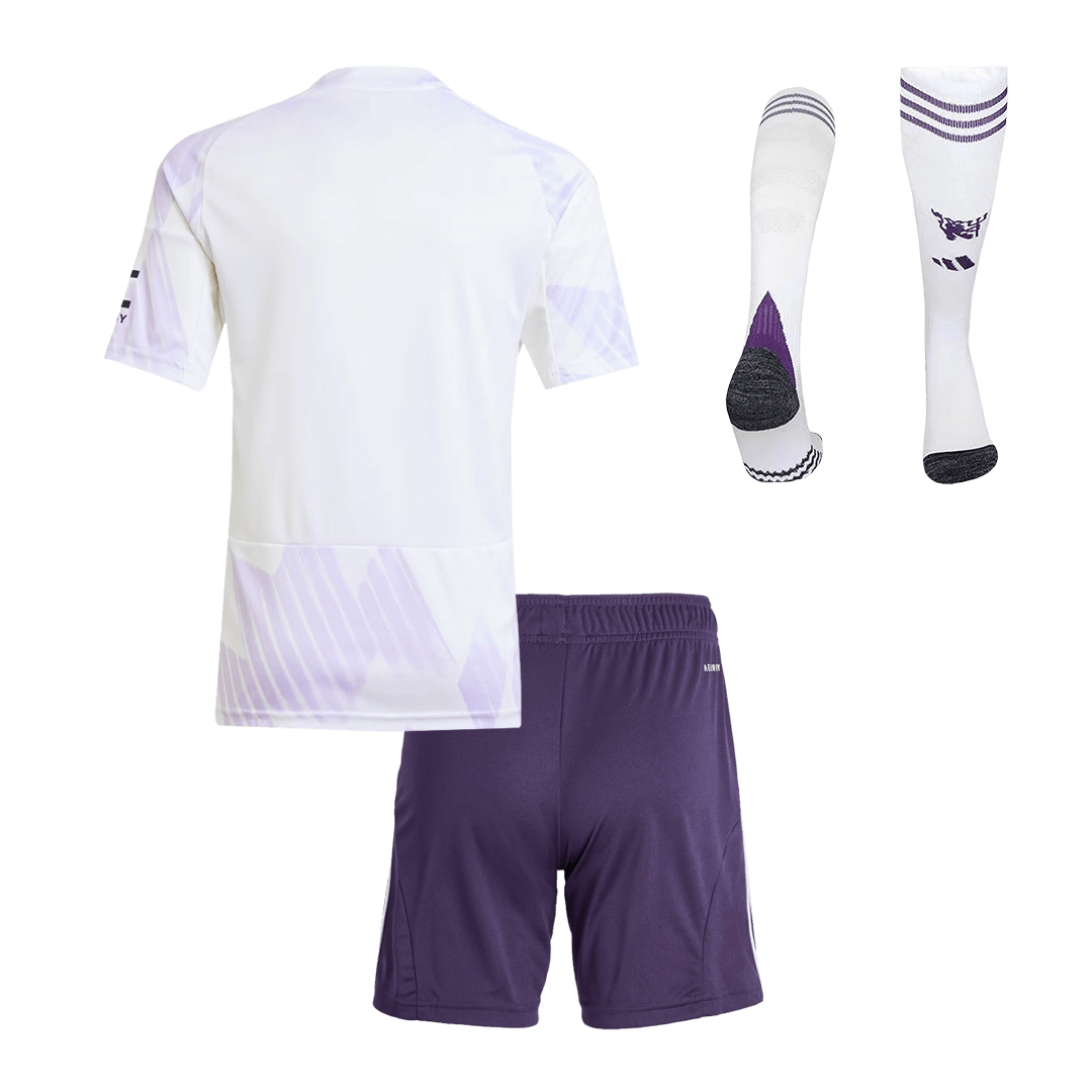 Conjunto Infantil Completo Manchester United 2025/26 Segunda Equipación Kids-Camisetas Pasion Shop