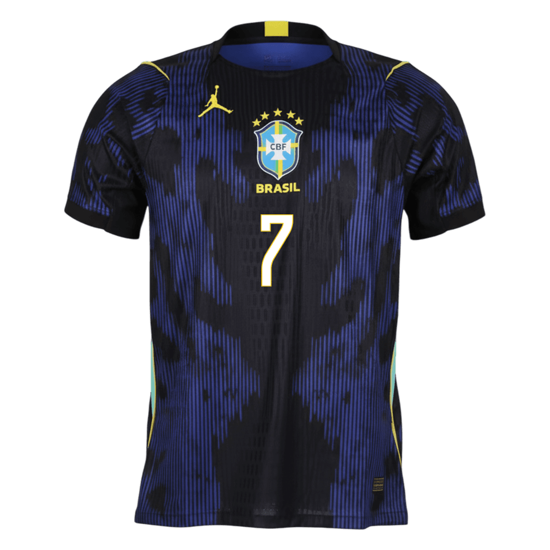Camiseta Auténtica VINI JR. #7 Brazil 2026 Segunda Equipación Copa del Mundo - Version Jugador