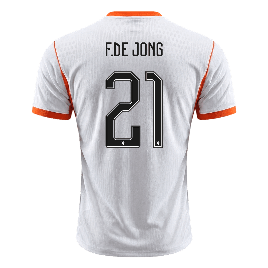 Camiseta Auténtica F.DE JONG #21 Netherlands 2026 Segunda Equipación Copa del Mundo - Version Jugador