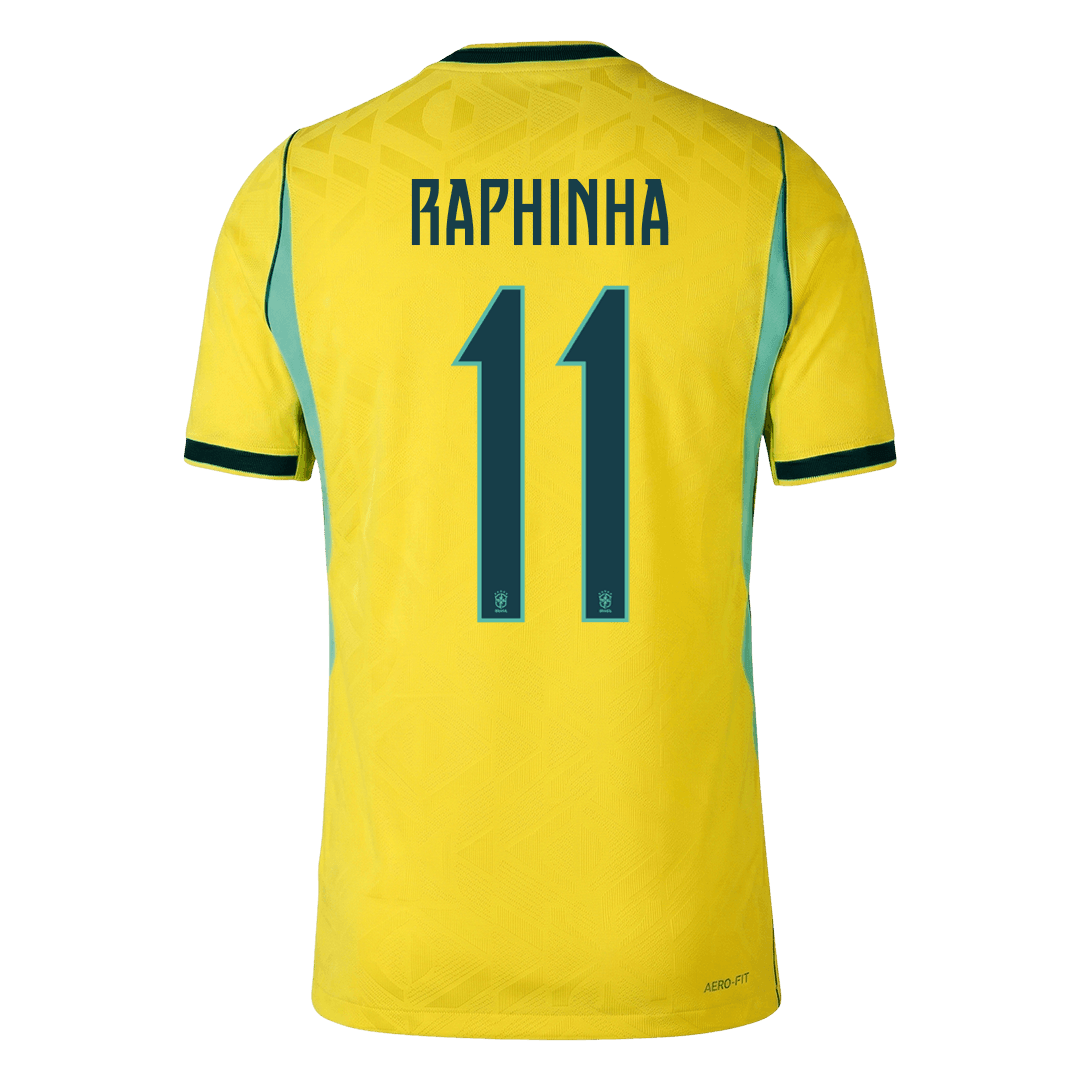 Camiseta Auténtica RAPHINHA #11 Brazil 2026 Primera Equipación Copa del Mundo - Version Jugador