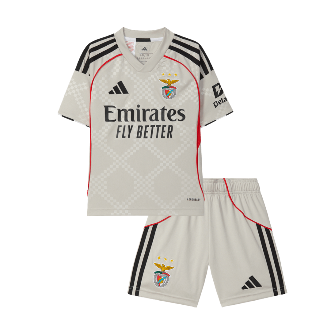 Conjunto Infantil Benfica 2025/26 Segunda Equipación camiseta de fútbol