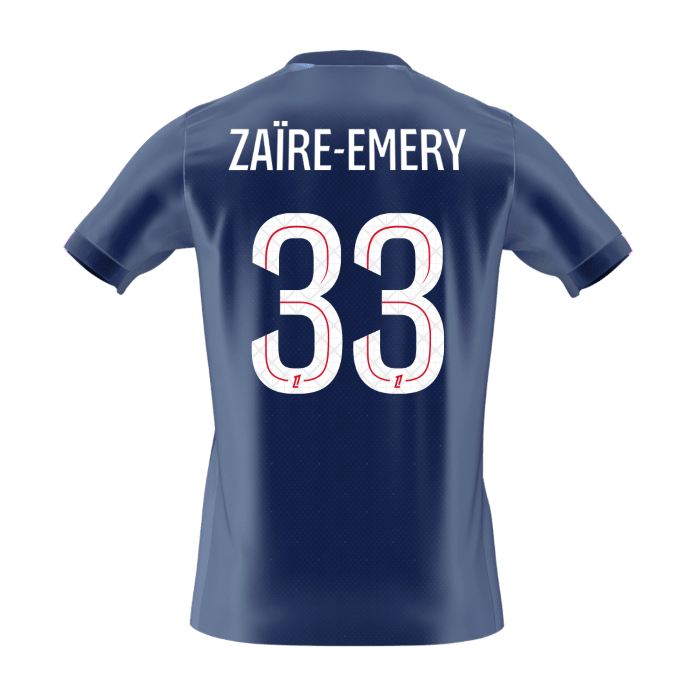 Camiseta ZAïRE EMERY #33 PSG 2025/26 Primera Equipación - Version Hincha - Calidad premium