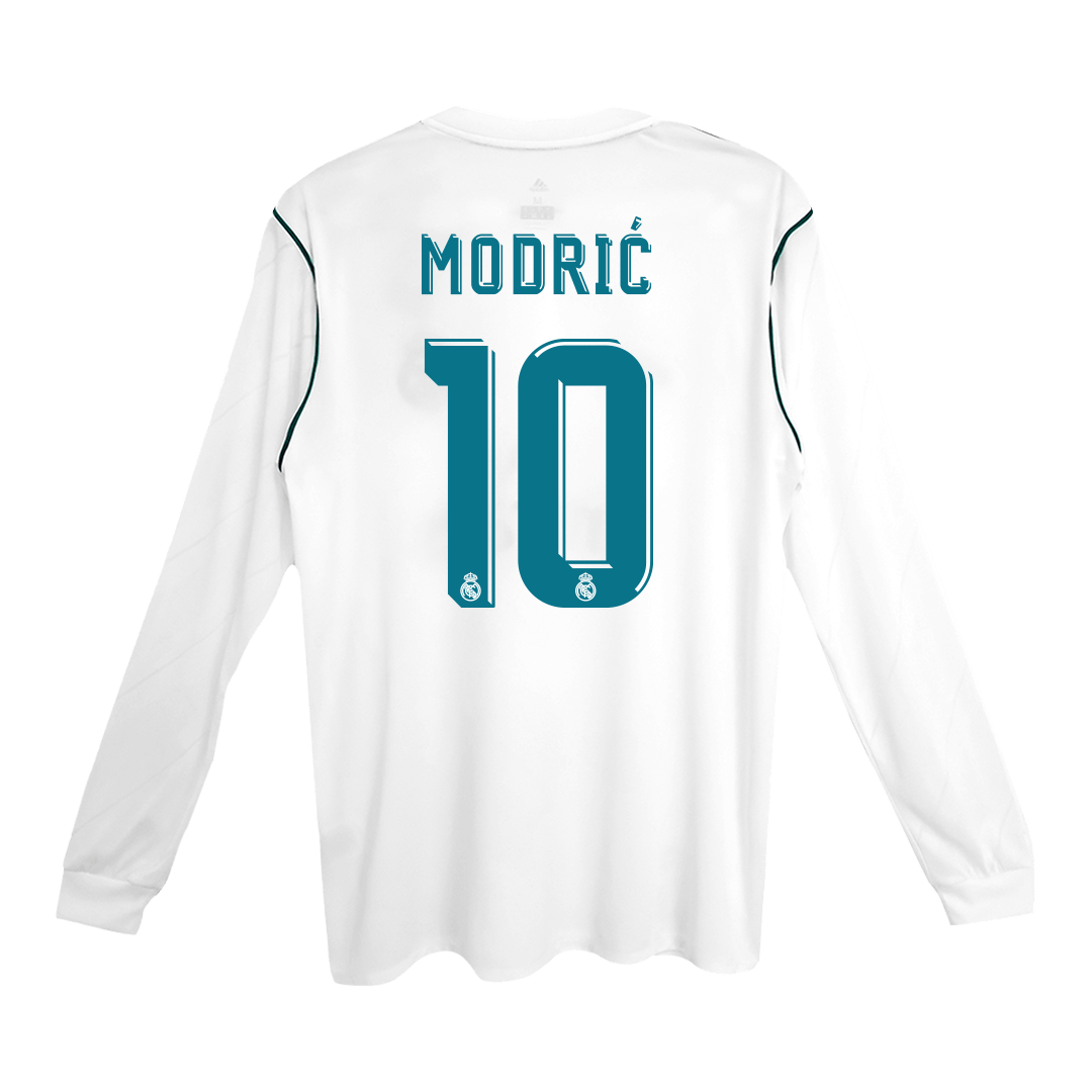 Camiseta Retro 2017/18 Modrić #10 Real Madrid Primera Equipación Manga Larga 2025/26