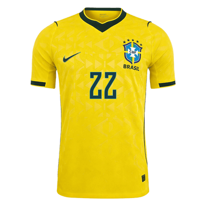 Camiseta Auténtica JOÃO PEDRO #22 Brazil 2026 Primera Equipación Copa del Mundo - Version Jugador