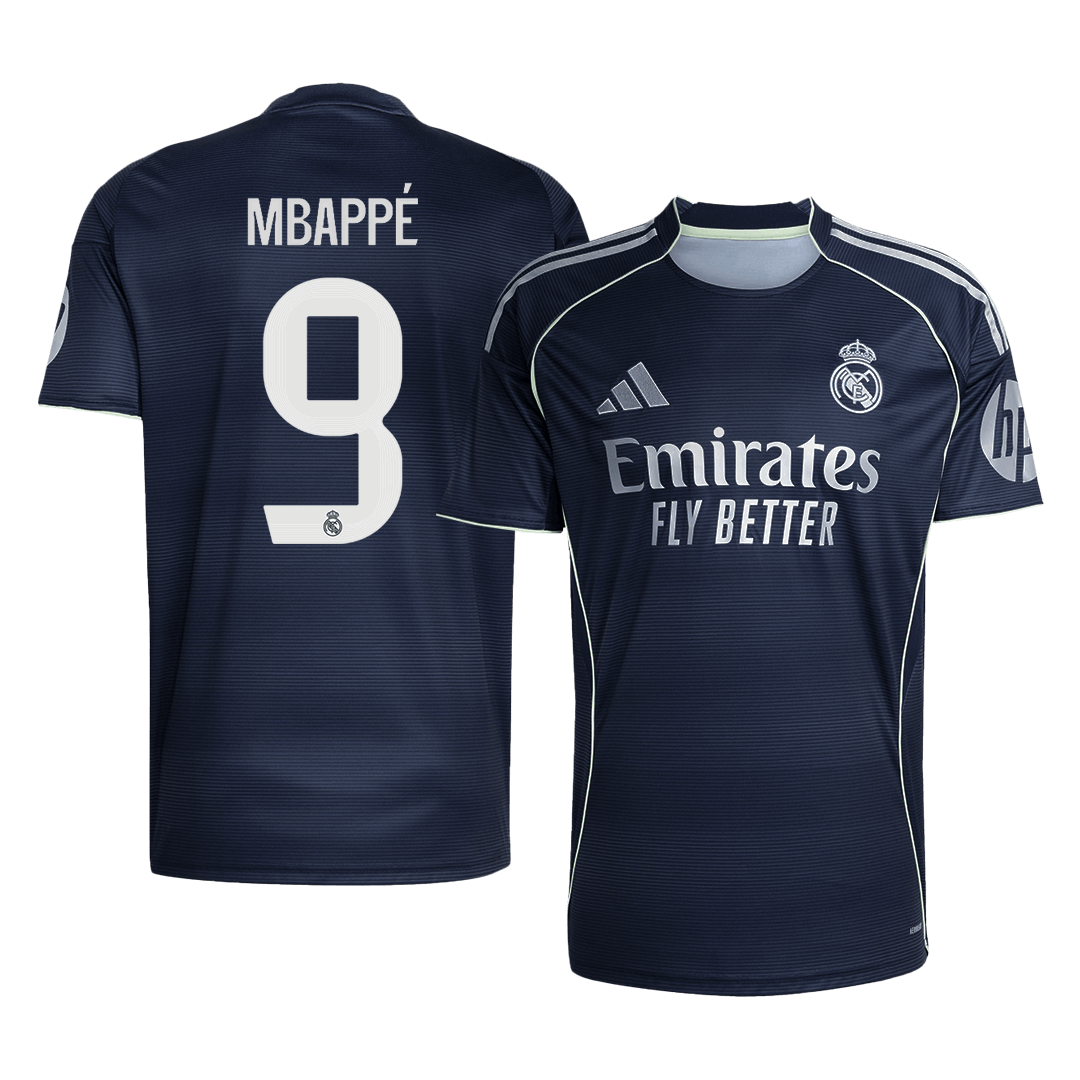 Calidad Premium Camiseta MBAPPÉ #9 Real Madrid 2025/26 Segunda Equipación-Versión Hincha
