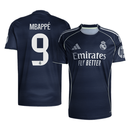 Calidad Premium Camiseta MBAPPÉ #9 Real Madrid 2025/26 Segunda Equipación-Versión Hincha