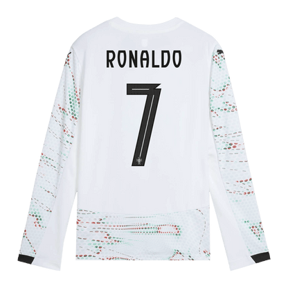 Tricouri Fotbal Portugalia RONALDO #7 Deplasare 2025 Mânecă Lungă (mărime mare)