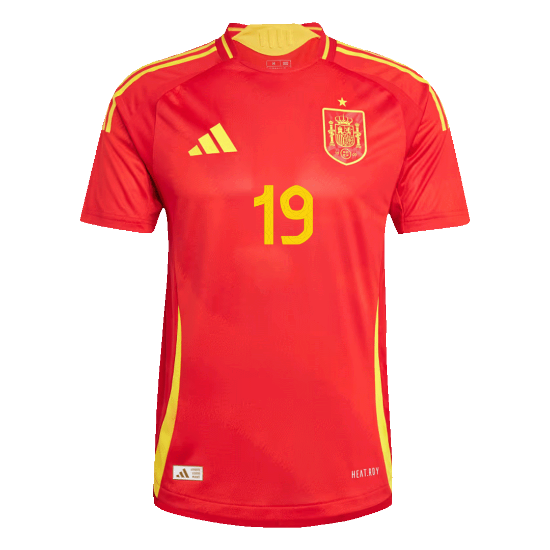 Auténtica LAMINE YAMAL #19 España 2024 Primera Equipacion - Version Jugador