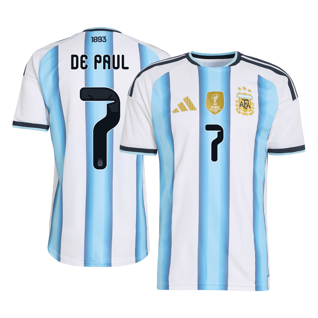 Camiseta Auténtica DE PAUL #7 Argentina 2026 Primera Equipación Copa del Mundo - Version Jugador
