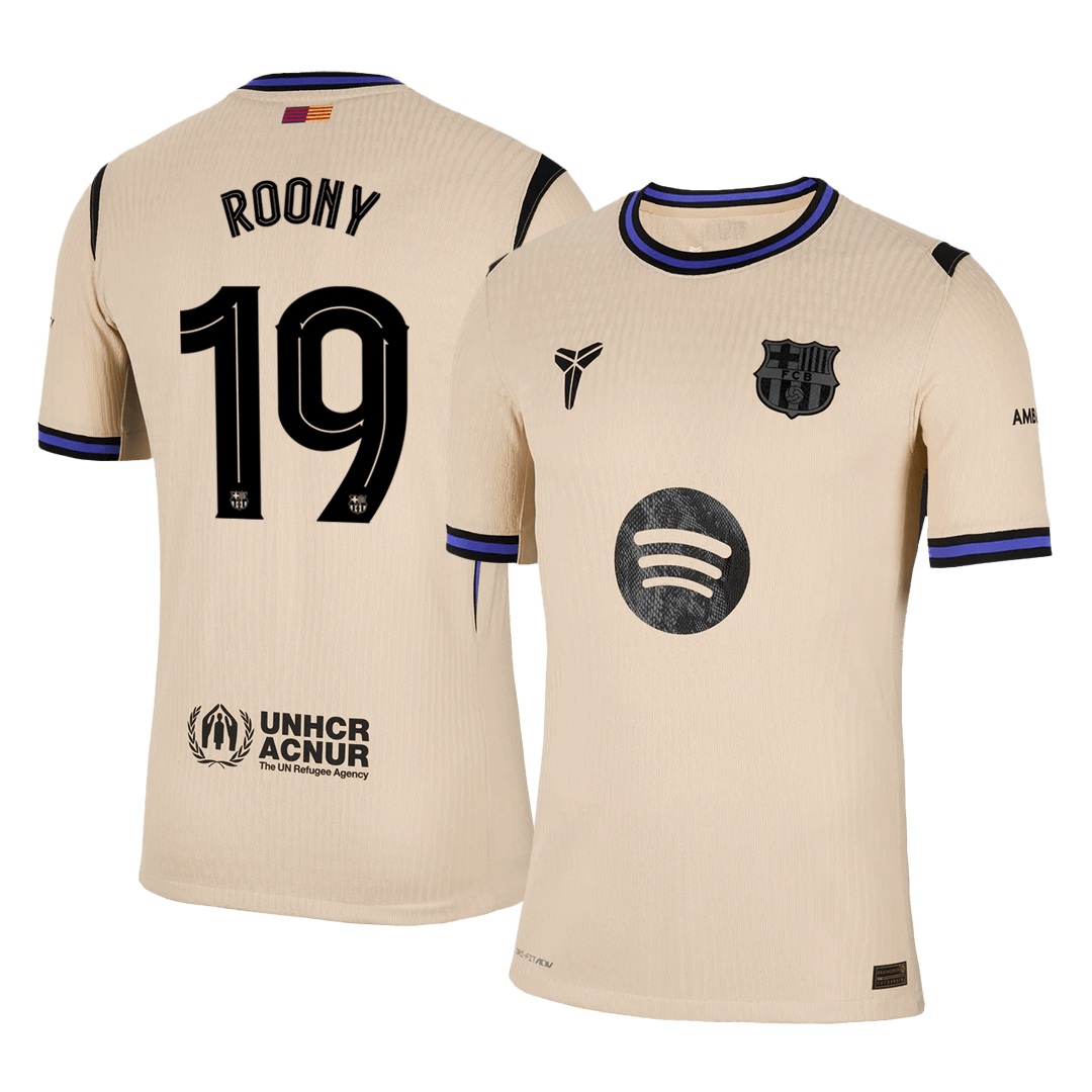 UCL Camiseta Auténtica ROONY #19 Barcelona 2025/26 Segunda Equipación-Versión Jugador