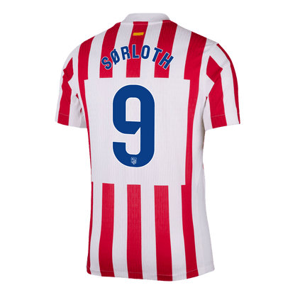 Camiseta Auténtica SØRLOTH #9 Atletico Madrid 2025/26 Primera Equipación - Version Jugador