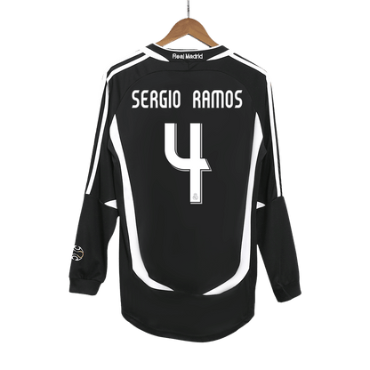 Retro 2006/07 SERGIO RAMOS #4 Real Madrid Segunda Equipación Manga Larga camiseta de fútbol 2025/26