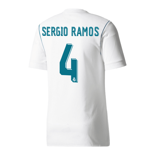Camiseta Retro 2017/18 SERGIO RAMOS #4 Real Madrid Primera Equipación 2025/26