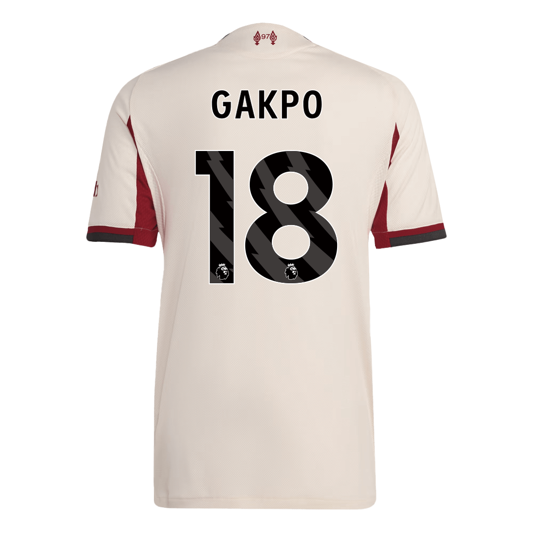 Camiseta Auténtica GAKPO #18 Liverpool 2025/26 Segunda Equipación - Version Jugador