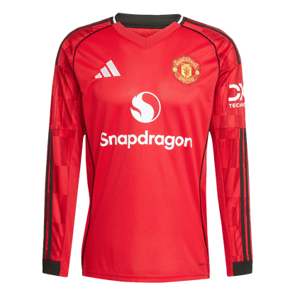 Camiseta Manga Larga Manchester United 2025/26 Primera Equipación-Versión Hincha