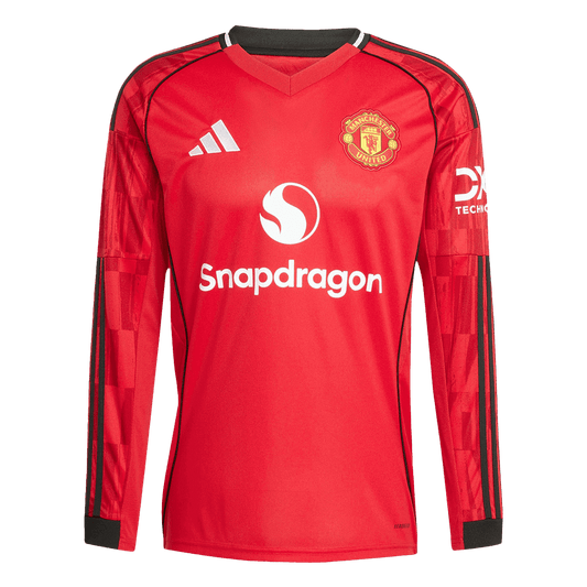 Camiseta Manga Larga Manchester United 2025/26 Primera Equipación-Versión Hincha