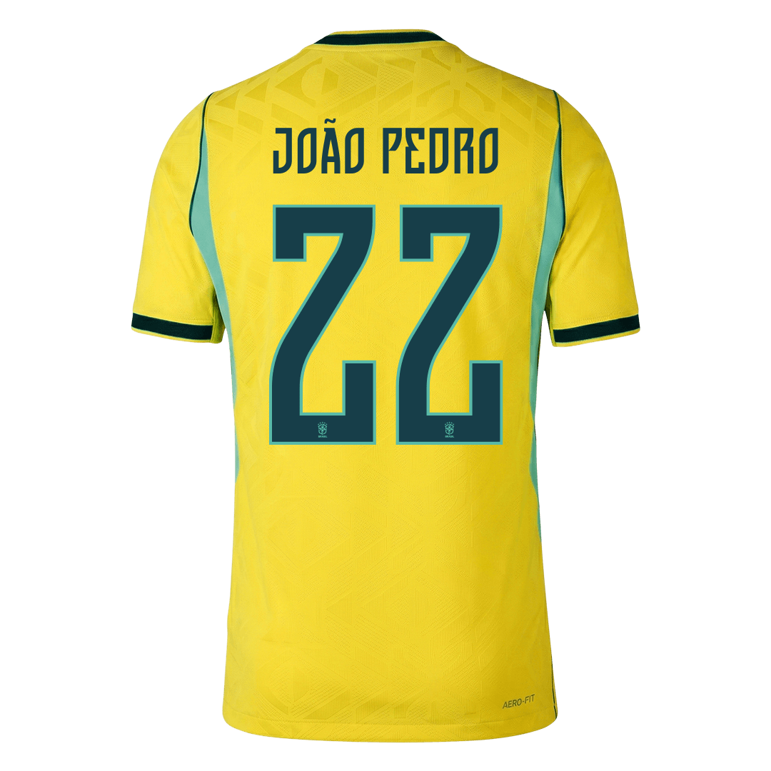 Camiseta Auténtica JOÃO PEDRO #22 Brazil 2026 Primera Equipación Copa del Mundo - Version Jugador