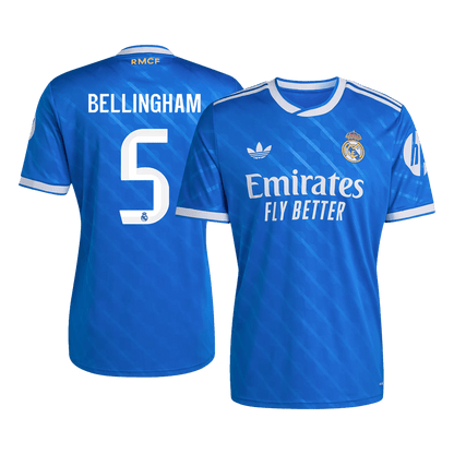 Tricouri Fotbal Real Madrid BELLINGHAM #5 Treilea 2025/26 (mărime mare)