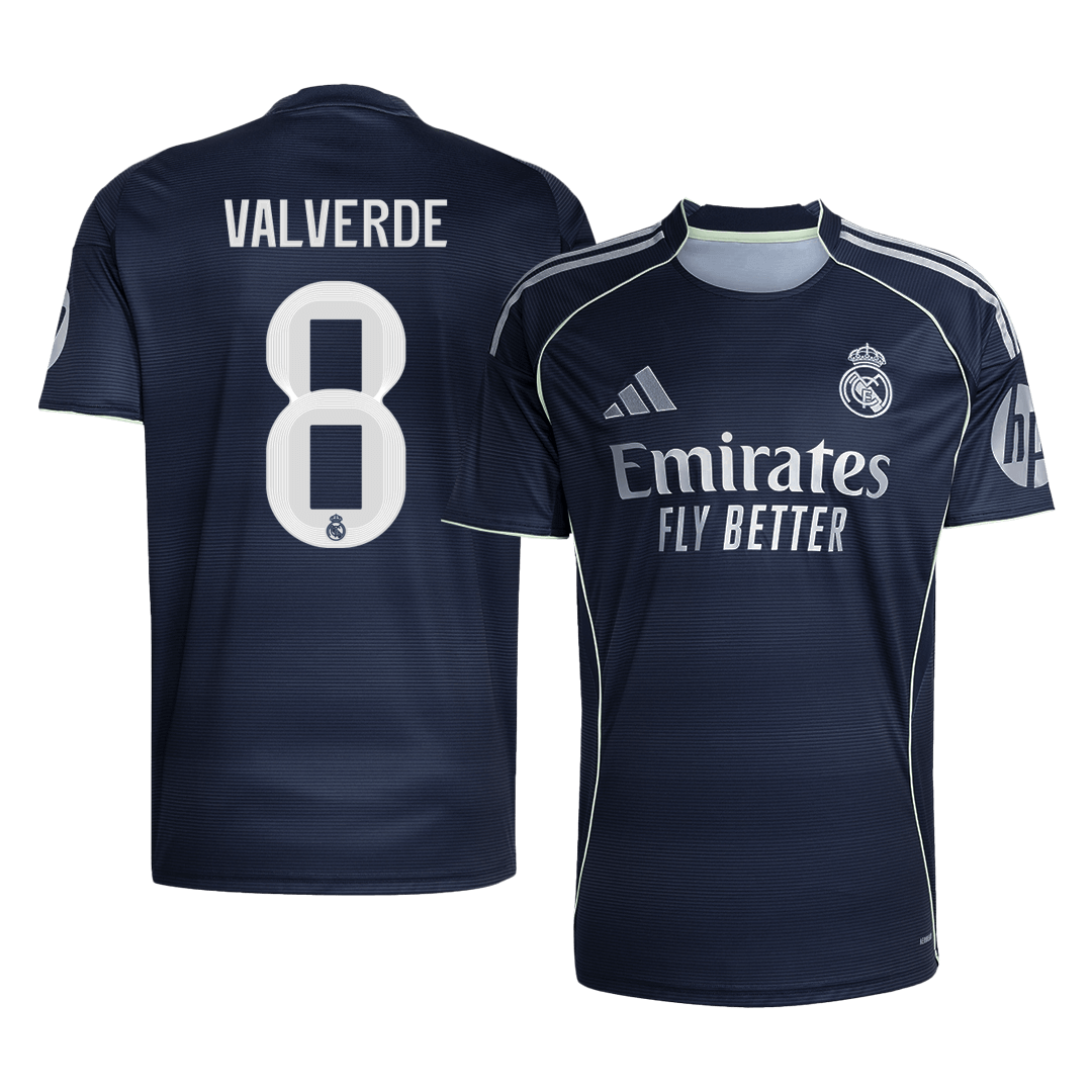 Tricouri Fotbal Real Madrid VALVERDE #8 Deplasare 2025/26 (mărime mare) - Premium