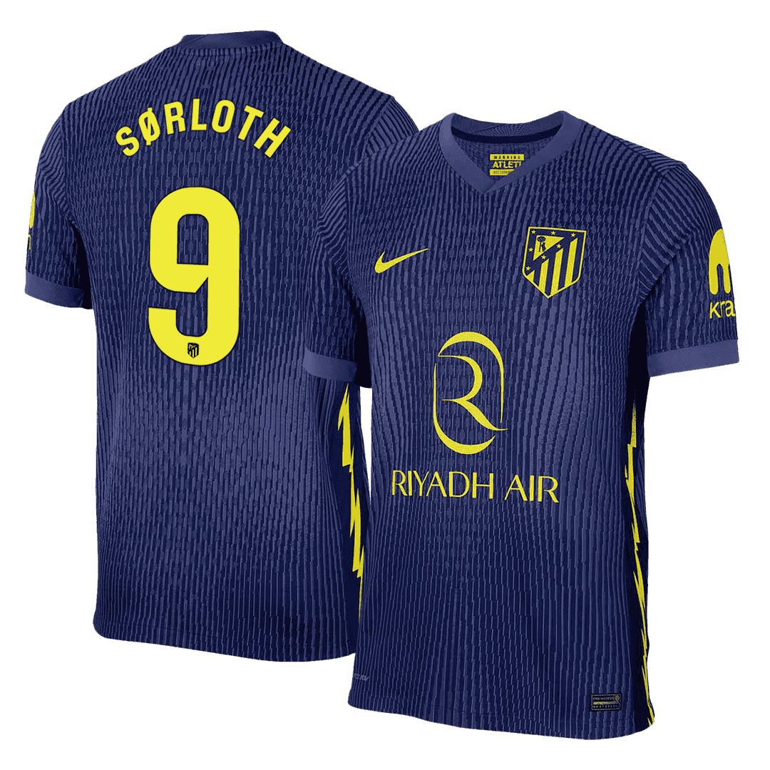 Camiseta Auténtica SØRLOTH #9 Atletico Madrid 2025/26 Segunda Equipación - Version Jugador