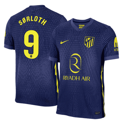 Camiseta Auténtica SØRLOTH #9 Atletico Madrid 2025/26 Segunda Equipación - Version Jugador
