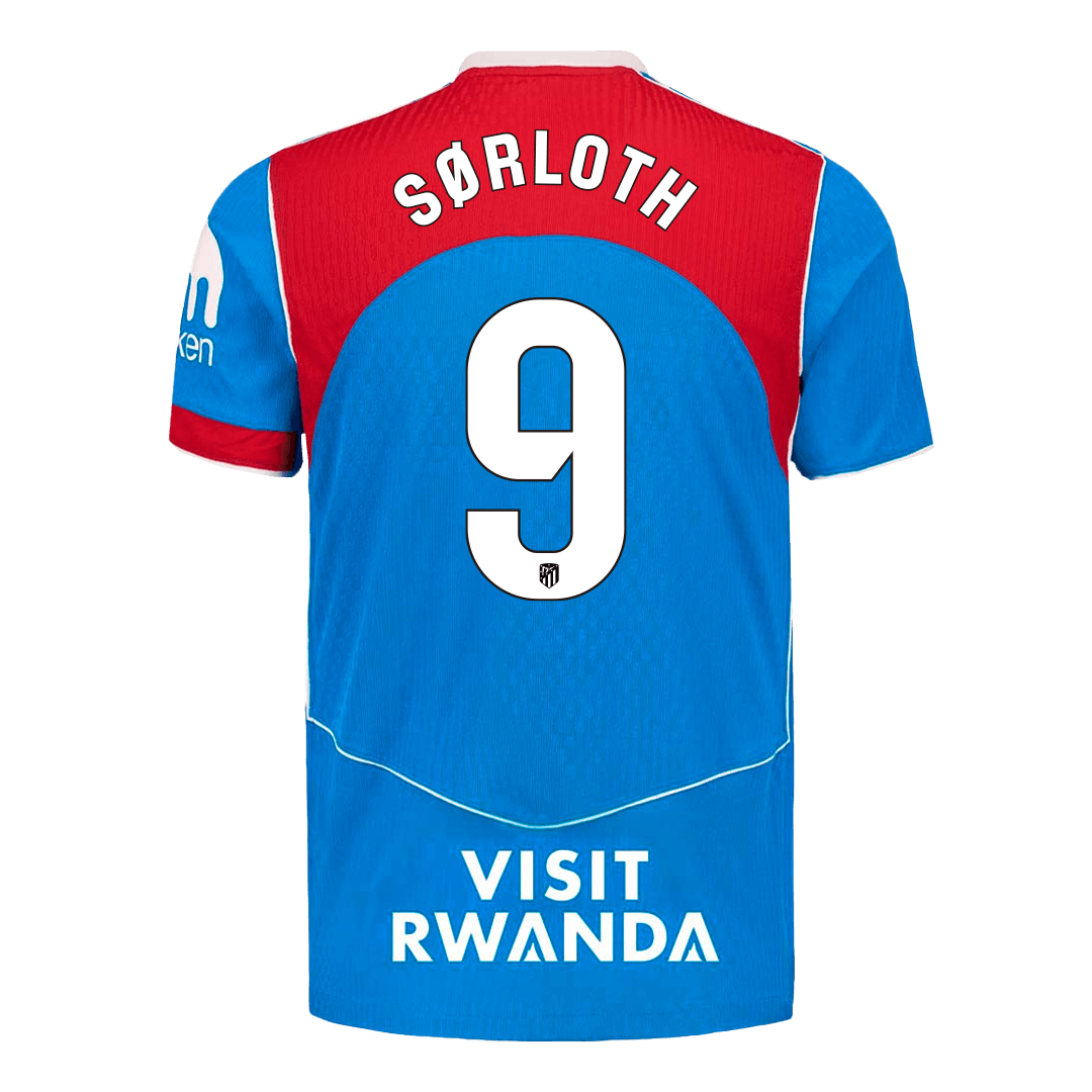 Camiseta Auténtica SØRLOTH #9 Atletico Madrid 2025/26 Tercera Equipación - Version Jugador