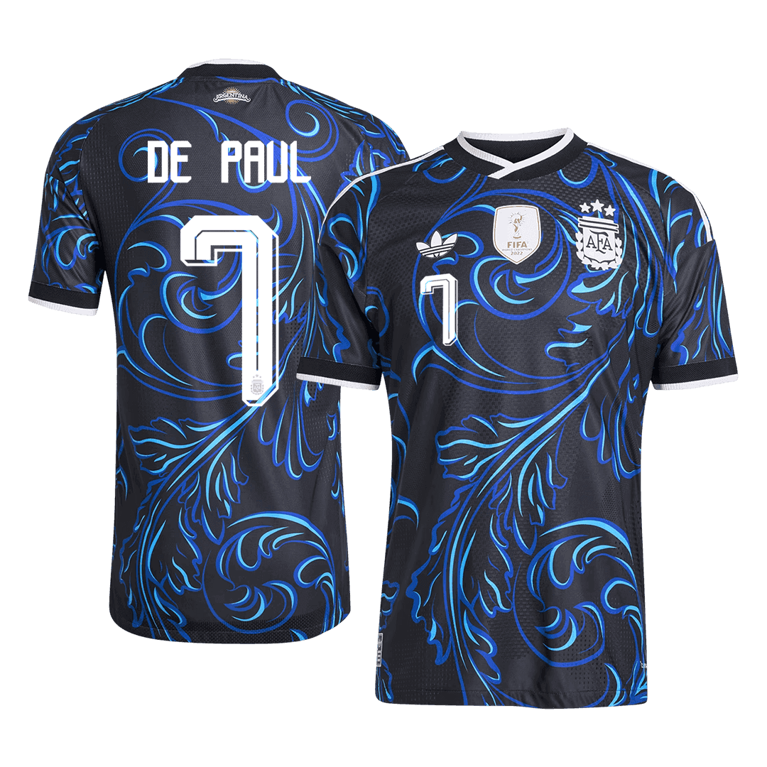 Camiseta Auténtica DE PAUL #7 Argentina 2026 Segunda Equipación Copa del Mundo - Version Jugador