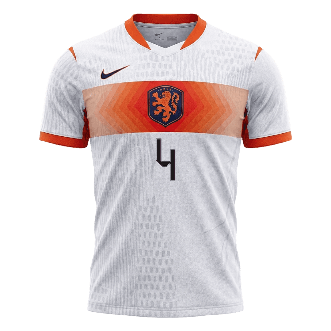 Camiseta Auténtica VIRGIL #4 Netherlands 2026 Segunda Equipación Copa del Mundo - Version Jugador