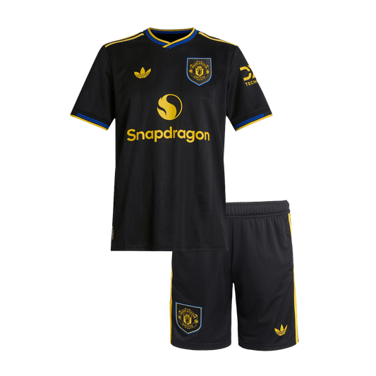 Conjunto Infantil Manchester United 2025/26 Tercera Equipación camiseta de fútbol