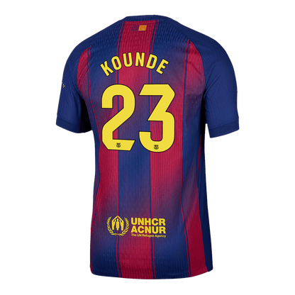 Camiseta Auténtica KOUNDE #23 Barcelona 2025/26 Primera Equipación - Version Jugador