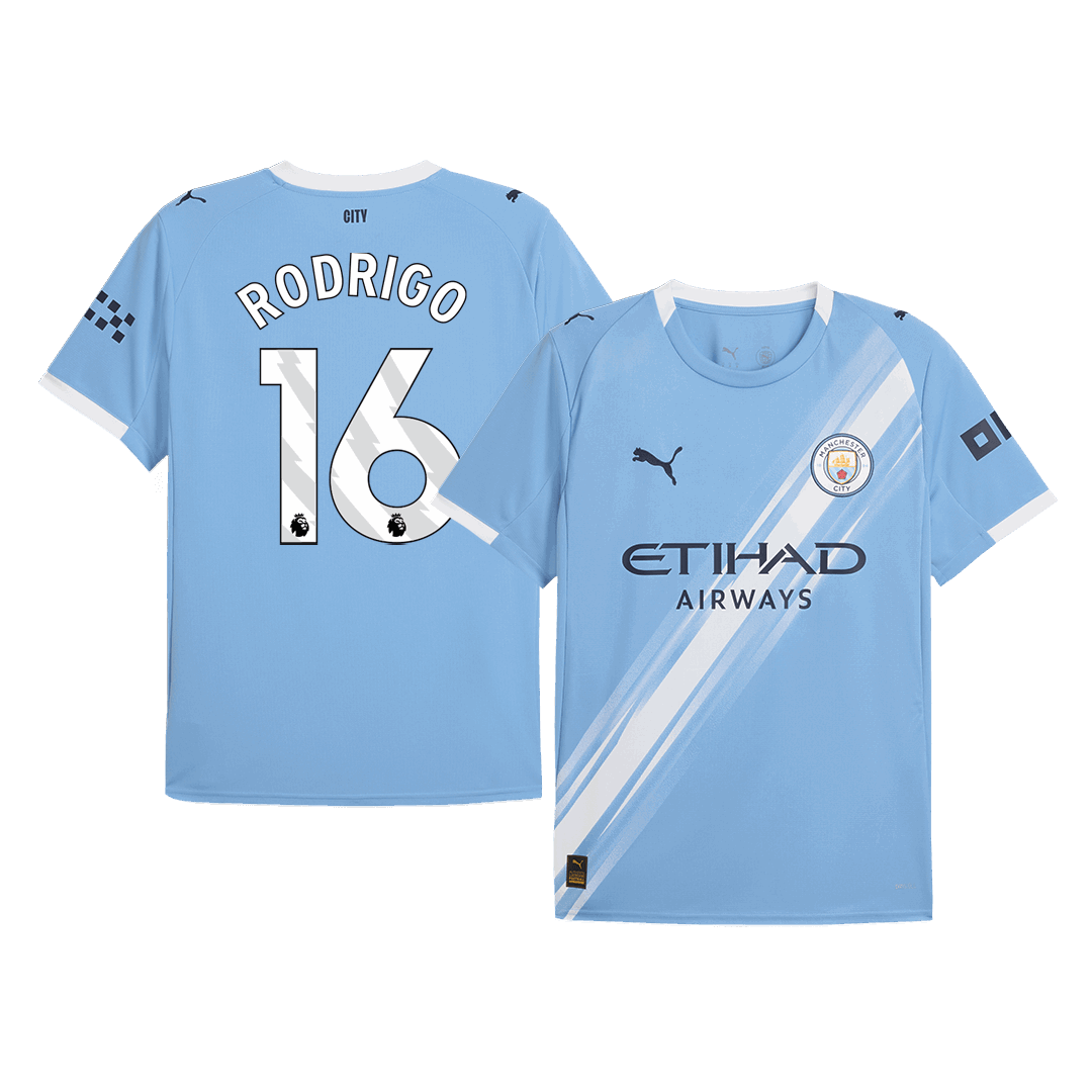 Camiseta RODRIGO #16 Manchester City 2025/26 Primera Equipación-Versión Hincha (Calidad Premium)
