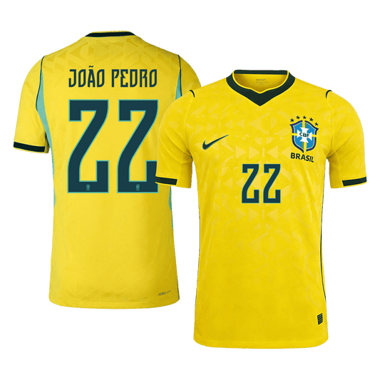 Camiseta Auténtica JOÃO PEDRO #22 Brazil 2026 Primera Equipación Copa del Mundo - Version Jugador