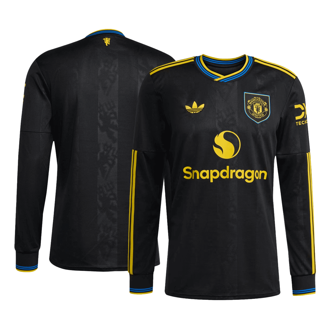 Camiseta Manga Larga Manchester United 2025/26 Tercera Equipación-Versión Hincha-Camisetas Pasion Shop