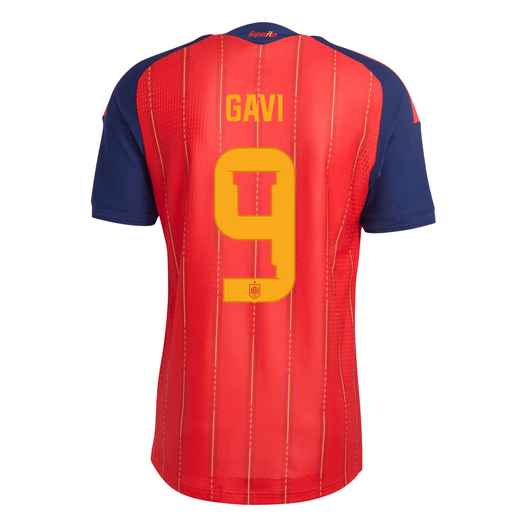 Camiseta Auténtica GAVI #9 Spain 2026 Primera Equipación Copa del Mundo - Version Jugador