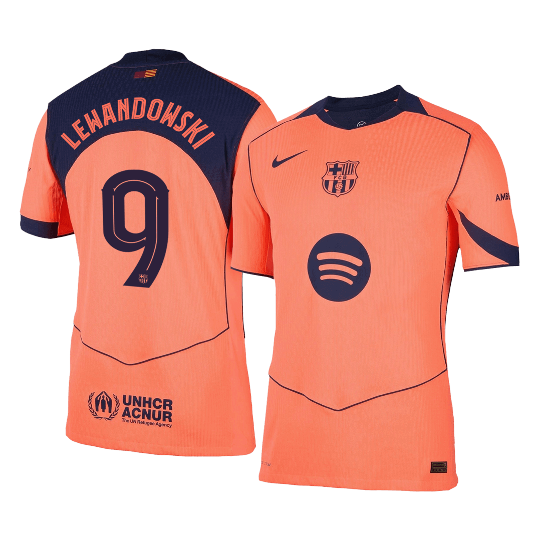 UCL Camiseta Auténtica LEWANDOWSKI #9 Barcelona 2025/26 Tercera Equipación -Versión Jugador