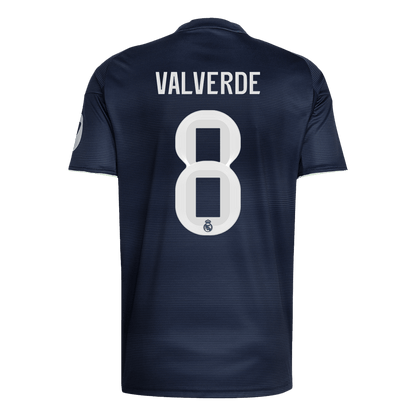 Tricouri Fotbal Real Madrid VALVERDE #8 Deplasare 2025/26 (mărime mare) - Premium