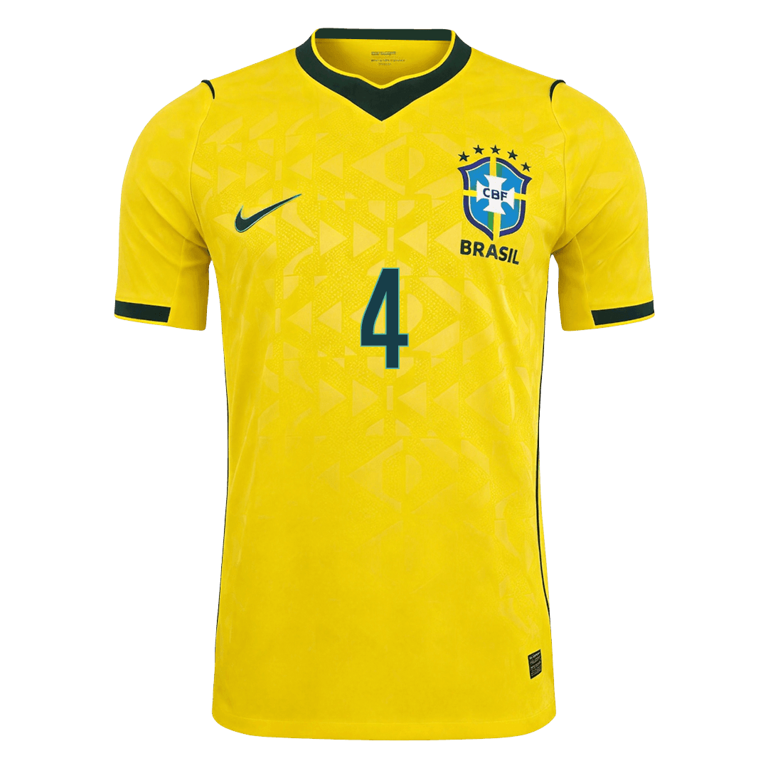 Camiseta Auténtica MARQUINHOS #4 Brazil 2026 Primera Equipación Copa del Mundo - Version Jugador