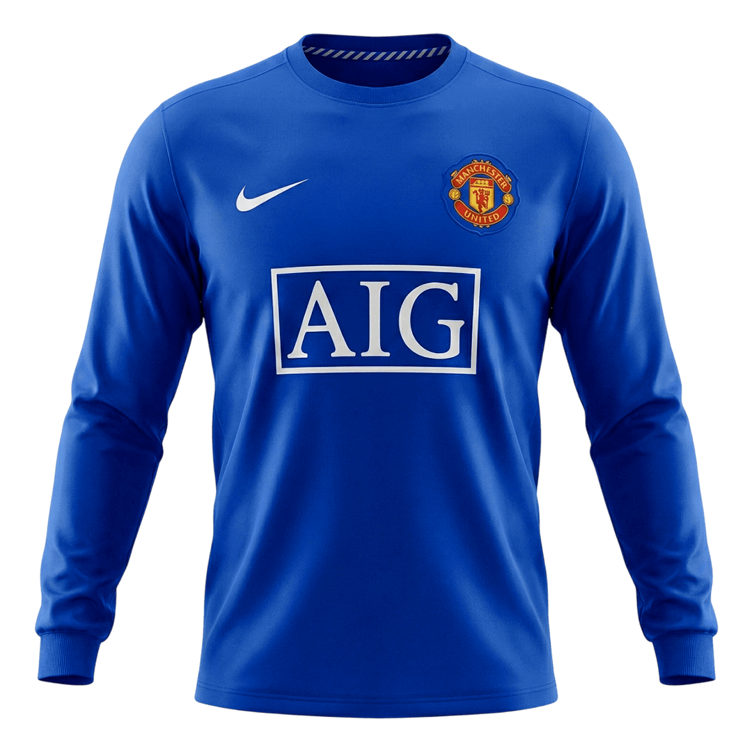 Tricouri Fotbal Vintage Manchester United Treilea 2008/09 Mânecă Lungă