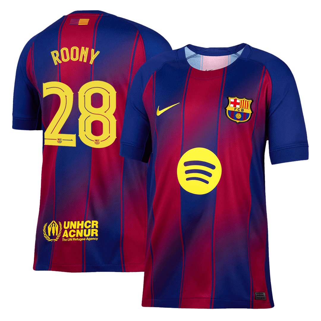 Calidad Premium UCL Camiseta ROONY #28 Barcelona 2025/26 Primera Equipación -Versión Hincha