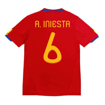 Retro 2010 A. INIESTA #6 Spain Primera Equipación Copa del Mundo camiseta de fútbol 2025/26