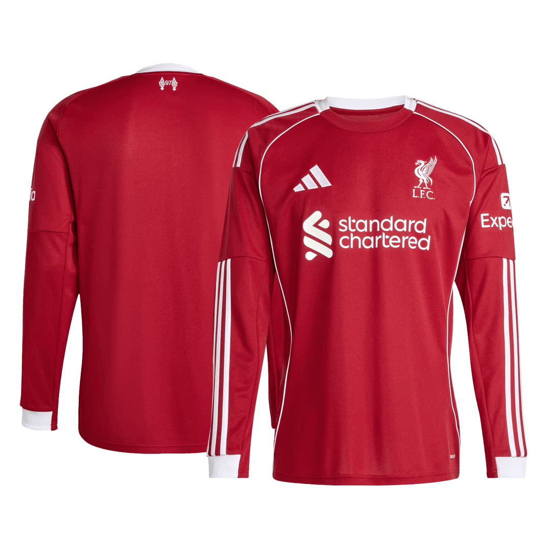 Camiseta Manga Larga Liverpool 2025/26 Primera Equipación-Versión Hincha-Camisetas Pasion Shop