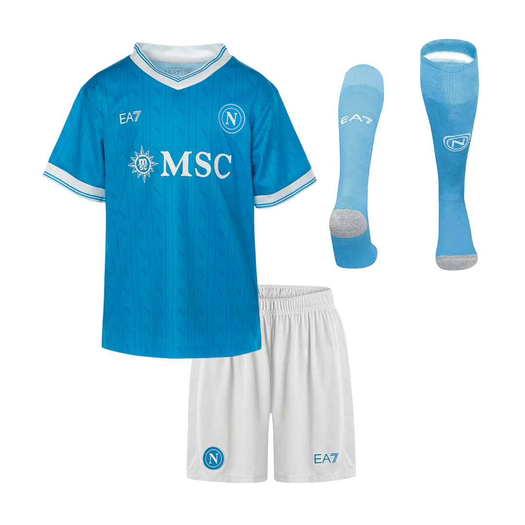 Conjunto Infantil Completo Napoli 2025/26 Primera Equipación Kids camiseta de fútbol