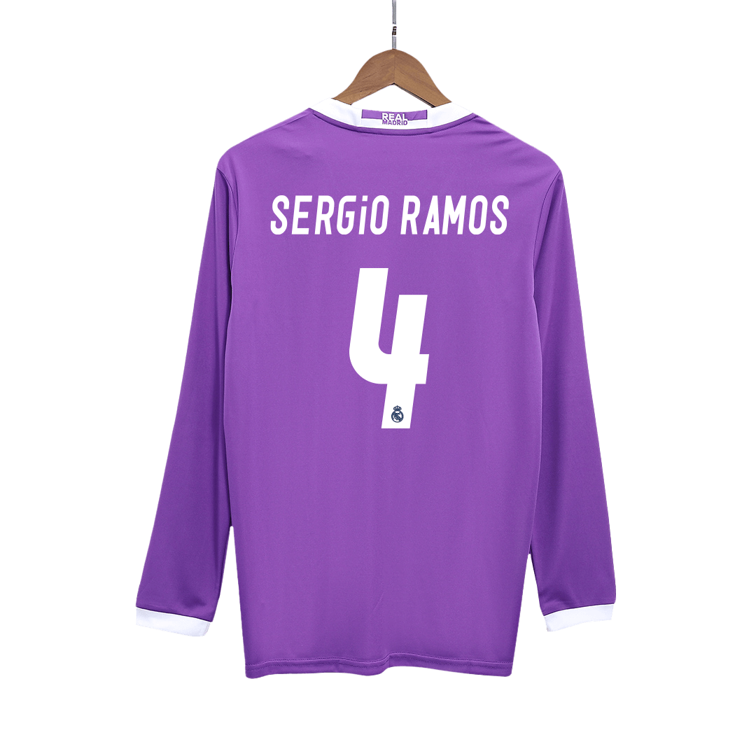 Camiseta Retro 2016/17 Sergio Ramos #4 Real Madrid Manga Larga 2025/26
