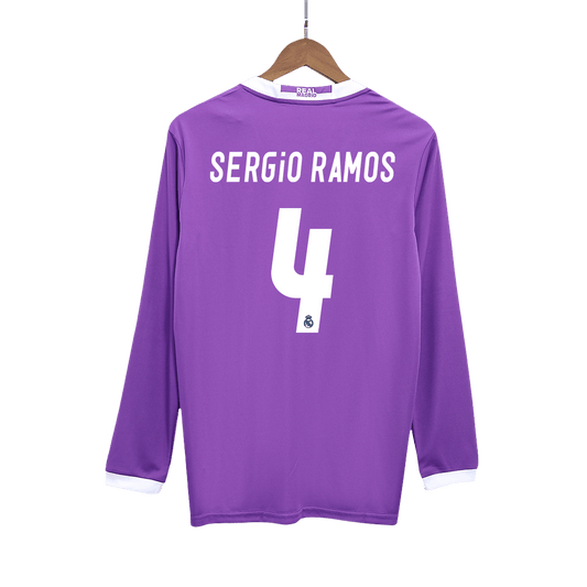 Camiseta Retro 2016/17 Sergio Ramos #4 Real Madrid Manga Larga 2025/26
