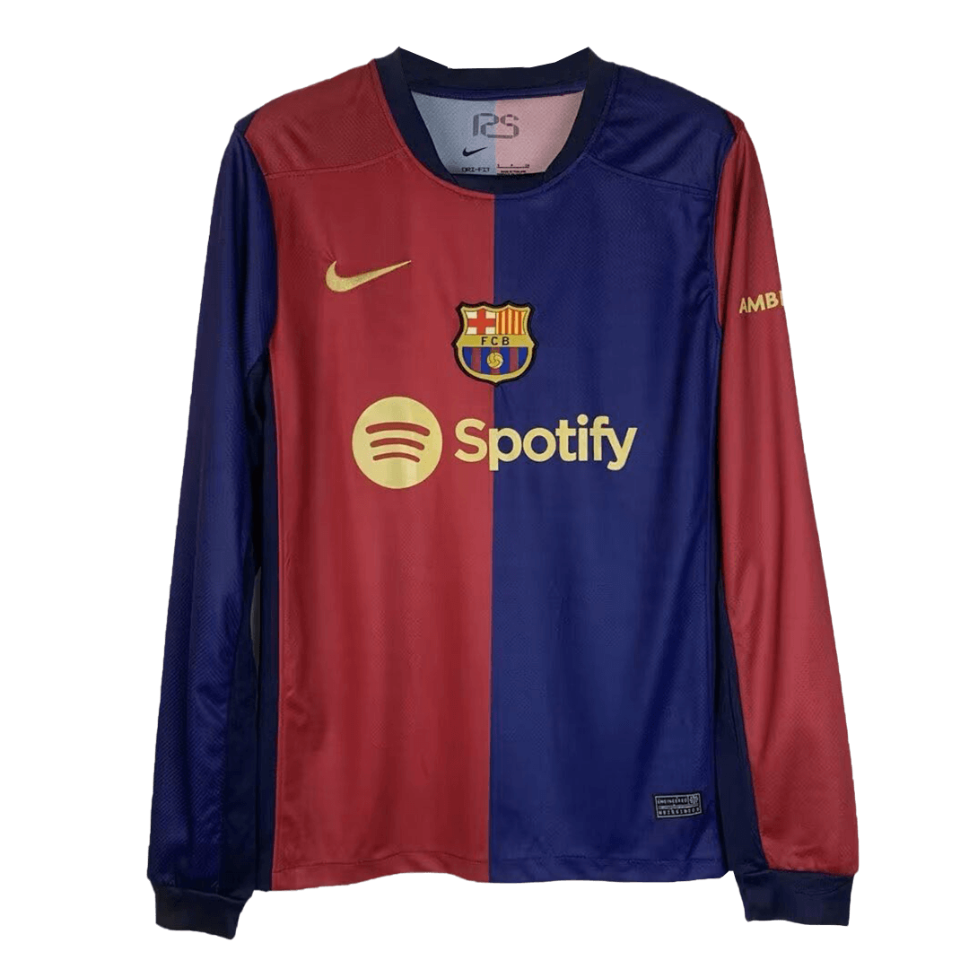 Camiseta Barcelona Primera Equipación Manga Larga 2024/25-Versión Hincha
