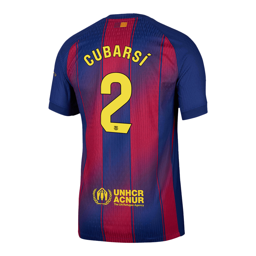 Camiseta Auténtica CUBARSÍ #2 Barcelona 2025/26 Primera Equipación-Versión Jugador-Camisetas Pasion Shop