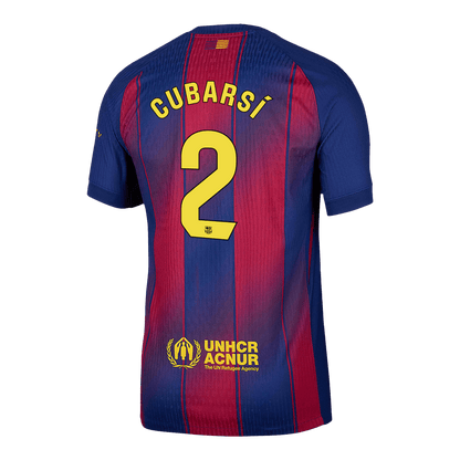 Camiseta Auténtica CUBARSÍ #2 Barcelona 2025/26 Primera Equipación-Versión Jugador-Camisetas Pasion Shop