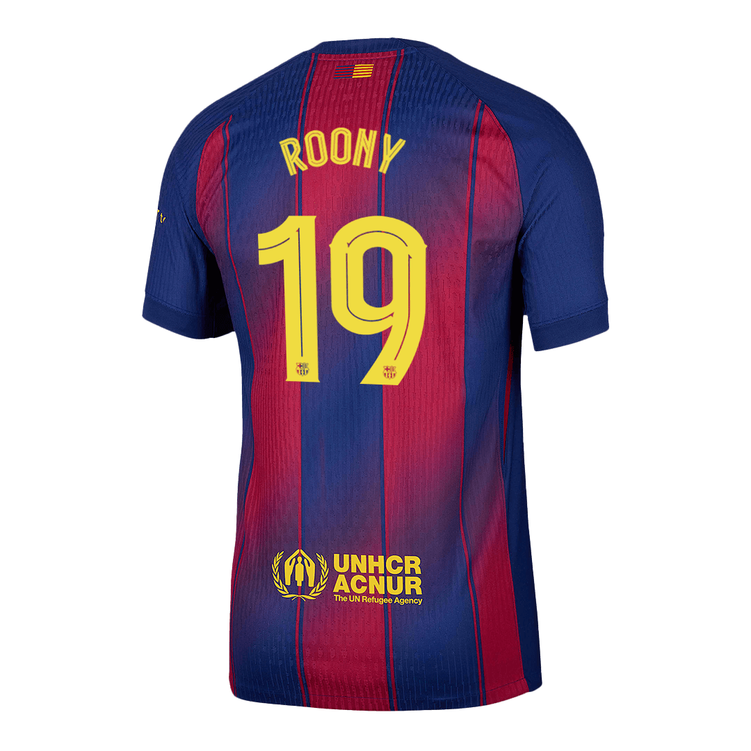 UCL Camiseta Auténtica ROONY #19 Barcelona 2025/26 Primera Equipación-Versión Jugador-Camisetas Pasion Shop