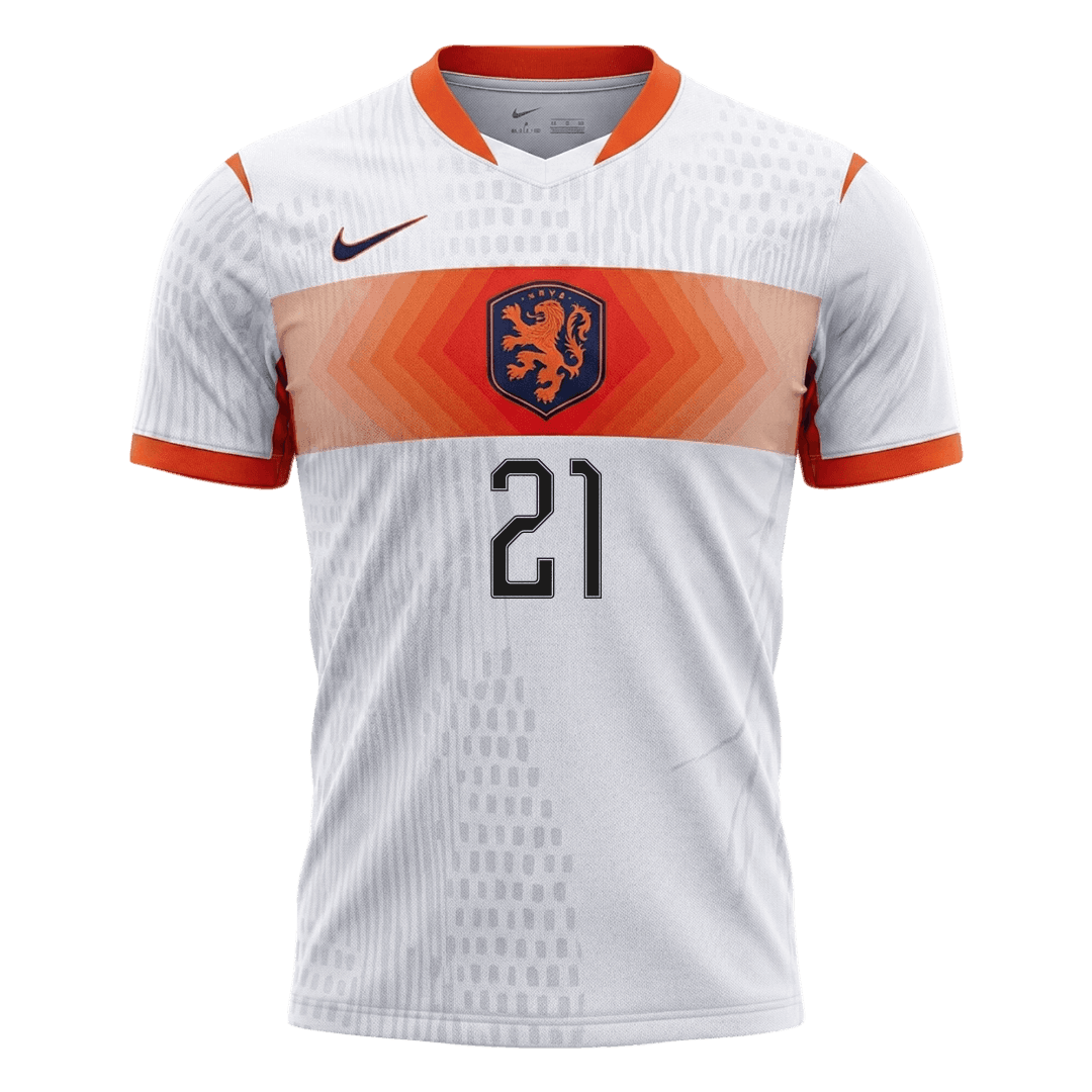 Camiseta Auténtica F.DE JONG #21 Netherlands 2026 Segunda Equipación Copa del Mundo - Version Jugador