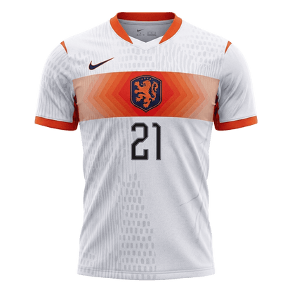 Camiseta Auténtica F.DE JONG #21 Netherlands 2026 Segunda Equipación Copa del Mundo - Version Jugador
